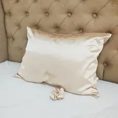 GENERICO - Funda de Almohada de Satín Antifrizz 50x70 cm - Champagne