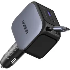 UGREEN - Nexode Cargador De Carro Carga Rápida Tipo C 145W Cable Retractil EC604 55910B
