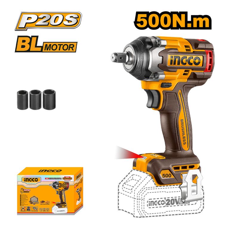 LLAVE DE IMPACTO BRUSHLESS 20V 500NM CIWLI20501