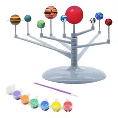 GENERICO - Kit Sistema Solar Didáctico Glow Maqueta Científica con Pintura