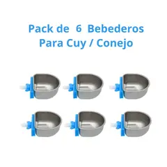GENERICO - BEBEDEROS PARA CONEJO CUY TIPO TAZÓN ACERO INOXIDABLE PACK X 6