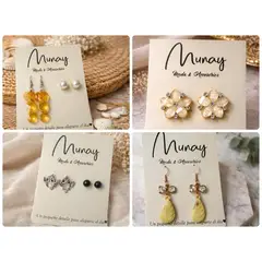 GENERICO - Set de aretes por 4 unidades modelo dulce alegria