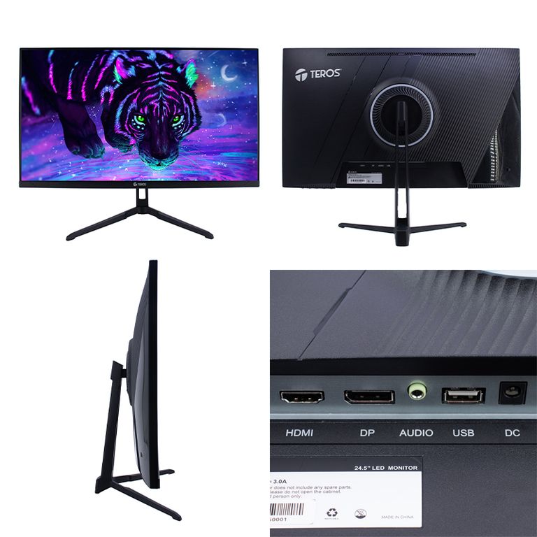 Monitor plano gaming TE-2475G 24.5" FHD VA 180Hz 1ms HDMI DP AUDIO OUT negro