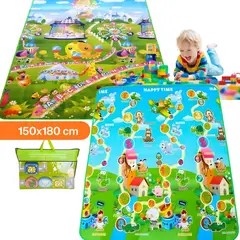 SM - PISO ALFOMBRA TAPETE REVERSIBLE ANTIGOLPE DE NIÑO BEBE - PERRITO-JUEGOS