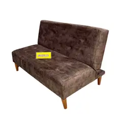 TEMEL - Sofá Cama Modelo Futón 1.50 m color Chocolate -