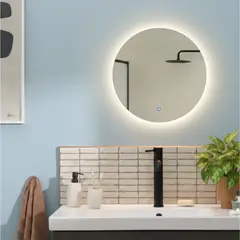 GENERICO - Espejo Circular Moderno WellHome con Iluminación LED Táctil 3 Tonos para Baño o Tocador - 60cm
