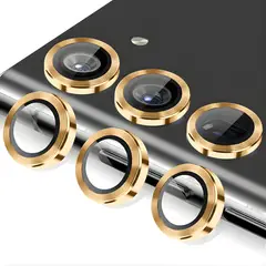 SHIELD - Mica Protector de Cámara Individuales Metálico Dorado para Samsung Galaxy A15