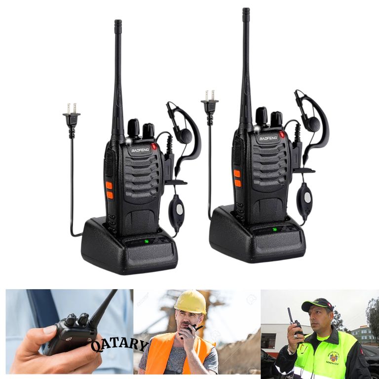 Walkie Talkie Profesional 888S 16 Canales Recargable - Set 2 Radios Portátiles UHF