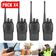 OEM - X4 Walkie Talkie 888S Profesional - 16 Canales UHF con Linterna y Base de Carga