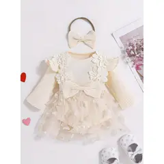 GENERICO - VESTIDO DE NIÑA PARA BAUTIZOS + LACITO