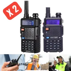 OEM - Pack 2 Radios Walkie Talkie UV-5R Banda Dual VHF/UHF 5W - Kit Profesional Largo Alcance