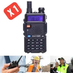 OEM - X1 Radio Walkie Talkie UV-5R Pack x2 Recargables - 128 Canales para Logística y Eventos