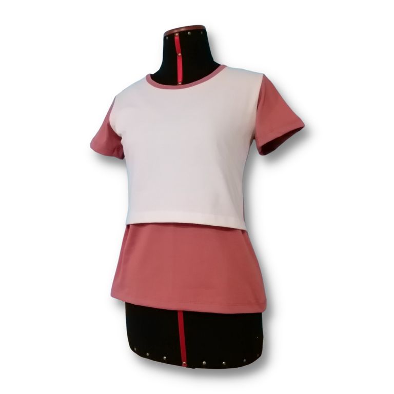 Polo básico de lactancia color PerlaPalo Rosa