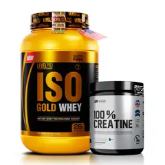 LEVEL PRO - Iso Gold Whey 1.1 KG Proteina Isolatada - Vainilla + Creatina Universe Nutrition 250 G