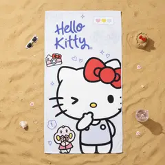 GENERICO - Toalla para Playa Gatita Rosa Celeste 140x70cm