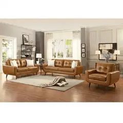 ALTO HOGAR - Juego de Sala 3 2 1 Karime Tapiz Cuero - Pranna