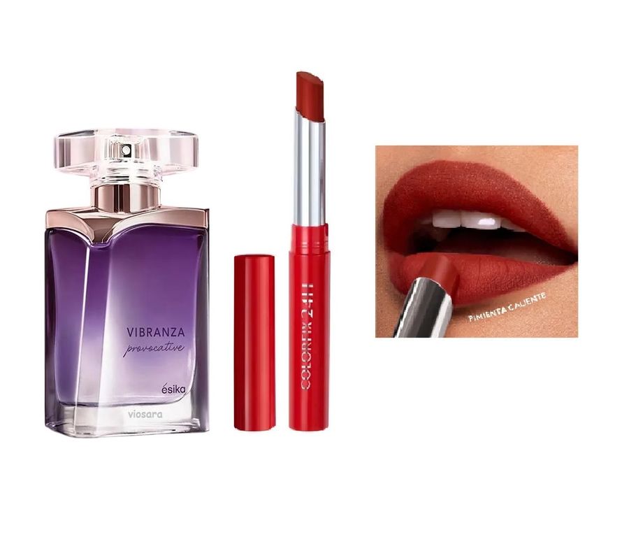 Perfume Vibranza Provocative de Mujer mas Labial Pimienta caliente -