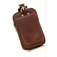 GENERICO - MORRAL DE CINTURA DE CUERO GENUINO VINTAGE 3