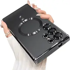 GENERICO - Case Samsung Galaxy S24 Ultra Protector Camara Transparente Magnetico Negro