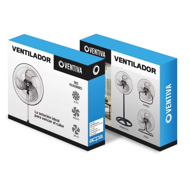 Ventilador 3 en 1 Pie Pared Mesa 18 Pulgadas 65W VENTIVA
