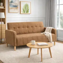 ARTSOFA - Sofá Dos Cuerpos Aurora Marrón Claro Antifluido + Obsequio