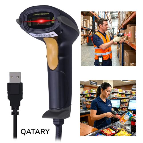 Pistola Lector de Código de Barras 1D Alámbrico USB para Punto de Venta
