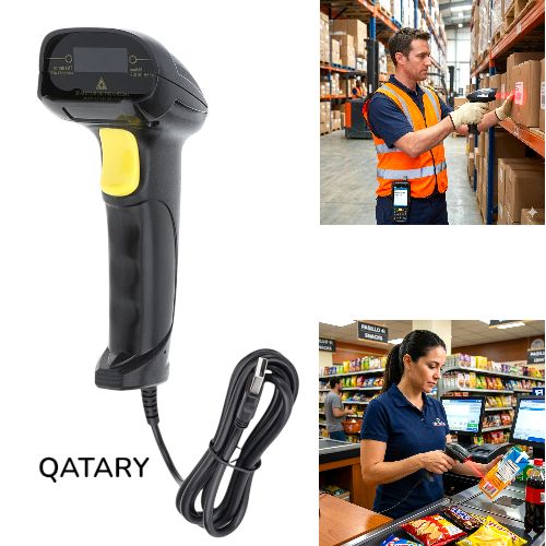 Escáner Lector de Códigos de Barras 1D con Cable USB - Rápido y Resistente