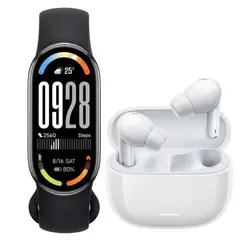 XIAOMI - SmartBand 10 Negro + Buds 8 Lite Blanco