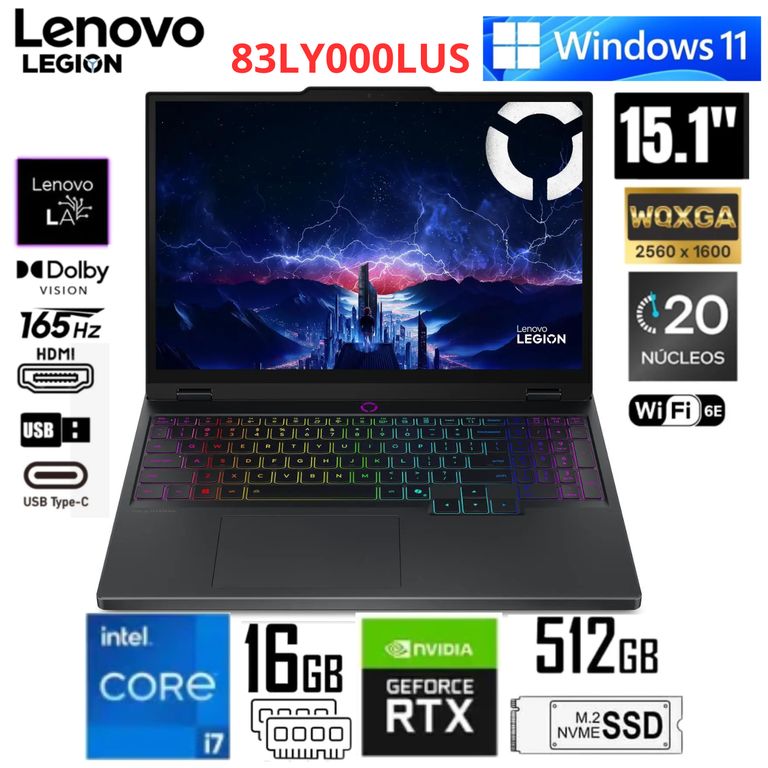 LEGION 5 Core i7-14700HX 512GB SSD 16GB 15.1 WQXGA , WIN11 RTX 5060 - 83LY000LUS