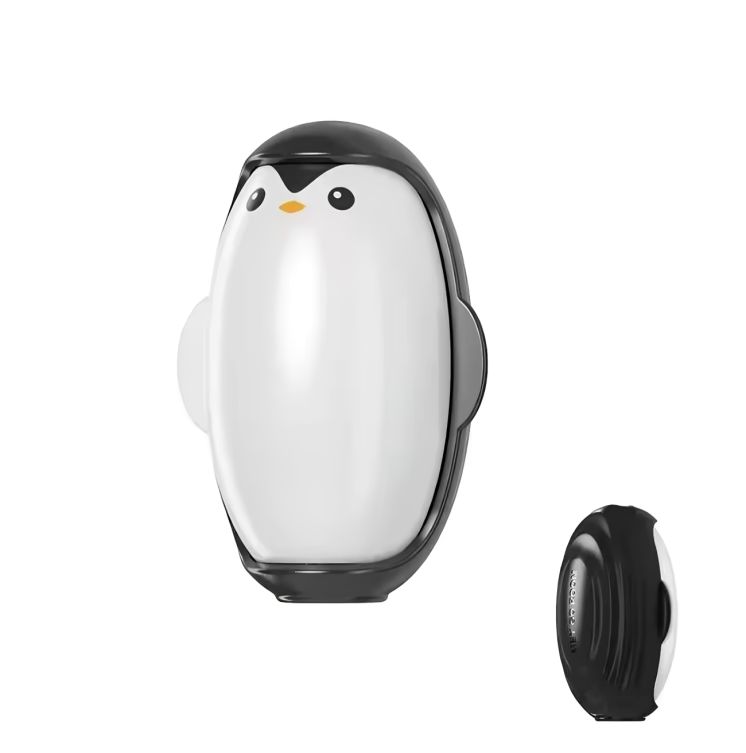 Quita pelusas de pingüino tipo rodillo lavable reutilizable con fuerte adhesivo - Negro