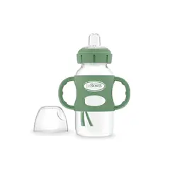 GENERICO - Biberón de Transición de Boca Ancha y Asas de 9oz 270ml Color Verde