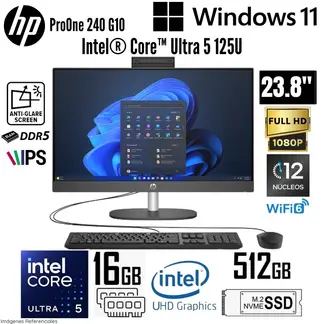 HP - All in One ProOne 240 G10 Intel Core Ultra 5 125U 16GB 512GB SSD 23.8" FHD - CQ1V5LT
