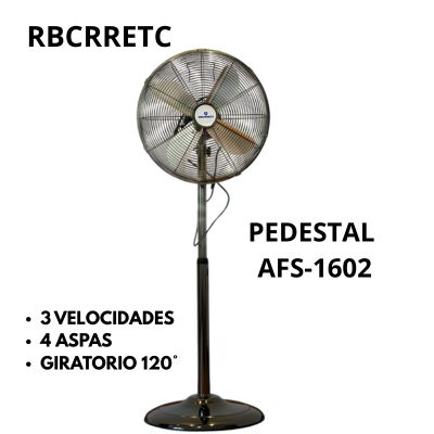 Ventilador de Pedestal 16 Pulgadas AFS-1602 Rbcrrecto Metal Negro