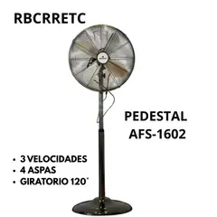 RBC - Ventilador de Pedestal 16 Pulgadas AFS-1602 Rbcrrecto Metal Negro