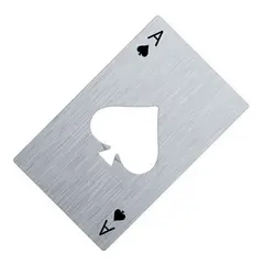 GENERICO - Abridor de botellas chapa acero inoxidable póker