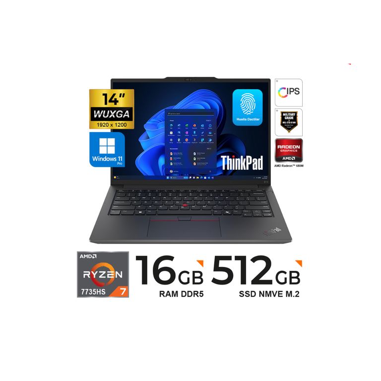 Laptop ThinkPad E14 Gen 6 14" Ryzen 7 7735HS 16GB DDR5 512GB SSD Windows 11 Pro