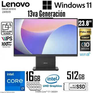 LENOVO - All in One Ideacentre 24IRH9 Intel Core i7-13620H 16GB RAM 512GB SSD 23.8" FHD - Luna Grey
