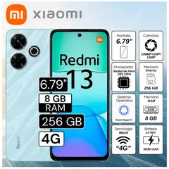 XIAOMI - Celular Redmi 13 8GB RAM 256GB 6,79" Pulg. HyperOS - Azul Océano