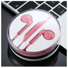 GENERICO - Audífonos Alámbricos Presentación En Blíster Redondo Rosado