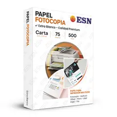 GENERICO - RESMA PAPEL FOTOCOPIA BOND CARTA 75GR 500 HOJAS ESN EXTRA BLANCO - Blanco
