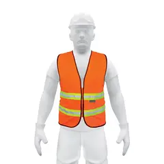 TRUPER - Chaleco de seguridad naranja alta visibilidad con cierre 13473