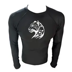 AQUA&MODA - LICRA CON PROTECCION UV AQUAMODA LAMLGPDBRN GUEPARDO UNISEX NEGRO LOGO BLANCO REFLECTIVO