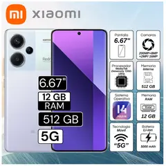 XIAOMI - Celular Redmi Note 13 Pro Plus 12GB RAM 512GB 6.67" Pulg. MIUI 14 - Aurora Purple