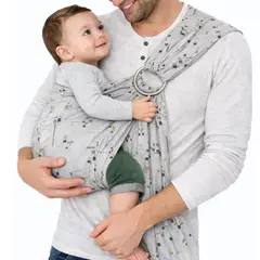 GENERICO - Cargador De Porta Wawa Bebe Regulable Cargador Canguro Con Aros gris