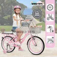 VELOX - Bicicleta Campera para Niña Aro 20 «BETTY» con Canasta Light Pink