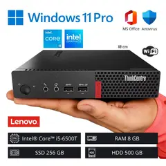 LENOVO - Computadora PC Intel Core i5-6500T 8GB RAM 256GB SSD 500GB HDD WiFi