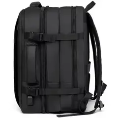 GENERICO - Mochila De Viaje Expandible 40L ANTIRROBO USB Porta laptop GRIS
