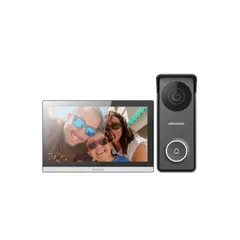 HIKVISION - KIT Videoportero Híbrido 4 Hilos HK-DS-KIS313-P - Monitor Táctil 7" HD + Cámara TVI + Control Móvil