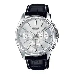 CASIO - MTP-1375L-7AVDF - RELOJ PARA HOMBRE CUERO NEGRO BLANCO - CAS-260