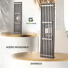 GREEN HOUSE - SUMIDERO DE ACERO SUS 304 RECTANGULAR 8X20CM SATINADO